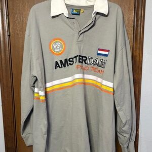 Amsterdam Polo Team White Widow Division Champs Gray Long Sleeve polo shirt 3XL